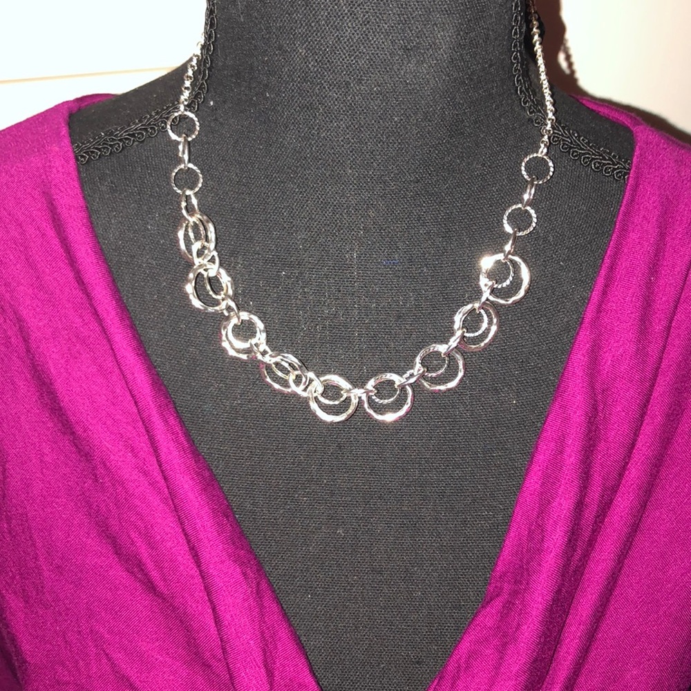 Shiny Silver “Metal” Multi-Loop Necklace (Kohl’s) - Picture 2 of 8